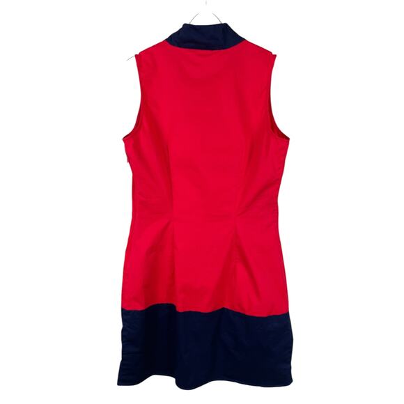 Sail To Sable STS Sleeveless Classic Tunic Cotton Poplin Dress Navy/Red Sz XS - Picture 4 of 7
